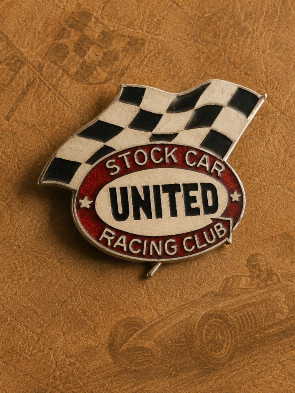 United Stock Car Racing Club Vintage Antique Jacket Lapel Screw Back Pin